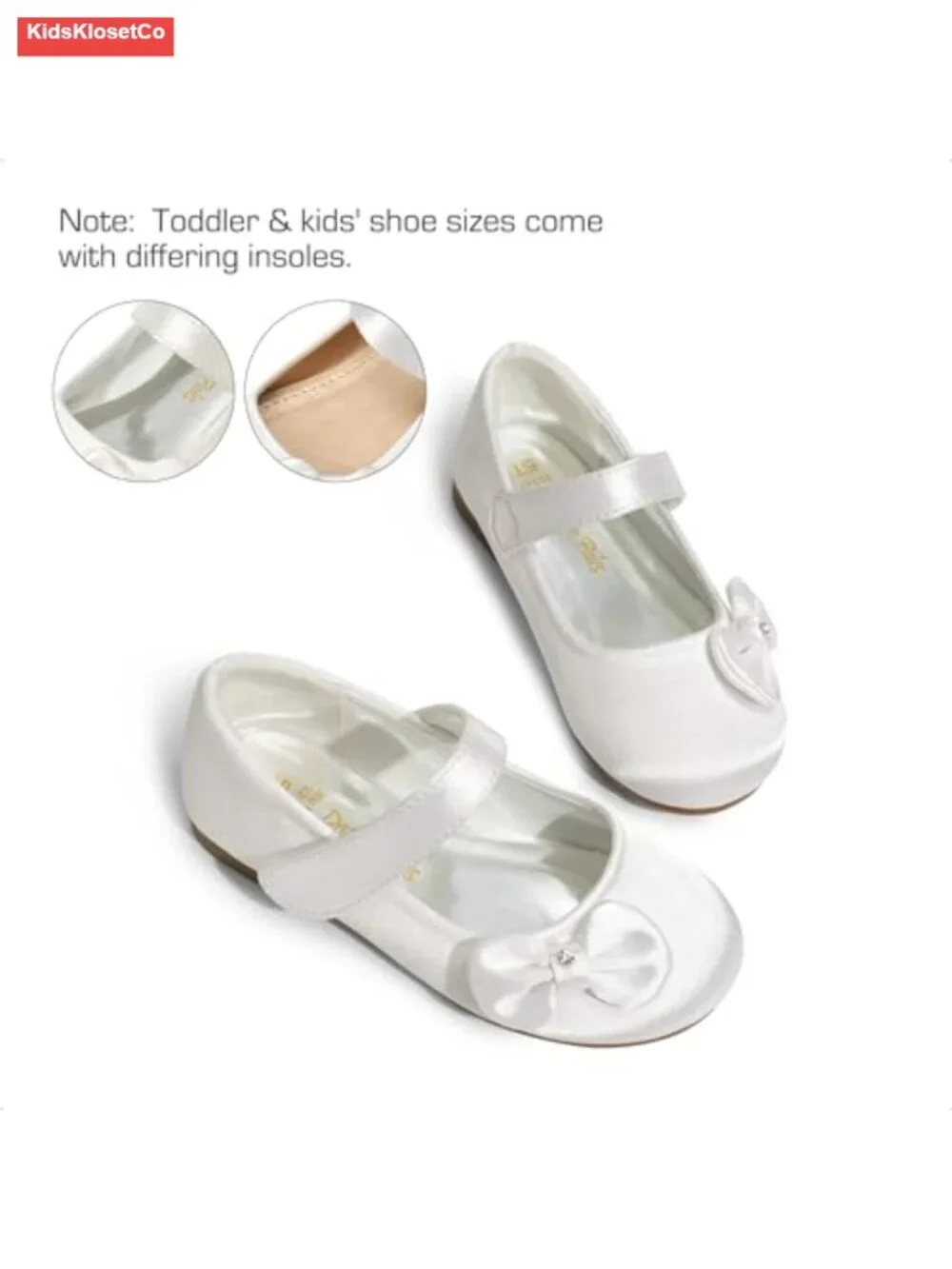 Toddler Girls Mary Jane Flats with Bow, Hook & Loop Closure, Ballet Shoes